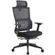 Lorell High Back Mesh Chair w/ Headrest - Black Seat - Black Mesh Back - High Back - 5-star Base - 1 Each