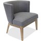 Lorell Linen Fabric Accent Chair - Walnut Wood Frame - Four-legged Base - Gray - Linen - 1 Each