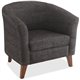 Lorell Fabric Club Armchair - Black Fabric Seat - Black Fabric Back - Four-legged Base - 1 Each