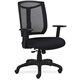 Lorell Air Seating Mesh Back Chair with Air Grid Fabric Seat - Black Fabric Seat - Black Frame - 5-star Base - Black - Armrest -