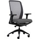 Lorell Executive Mesh Back/Fabric Seat Task Chair - Gray Crepe Fabric Seat - High Back - Armrest - 1 Each