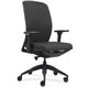 Lorell Executive Chairs with Fabric Seat & Back - Gray Fabric Seat - Gray Fabric Back - Black Frame - High Back - Armrest - 1 Ea