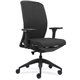 Lorell Executive Chairs with Fabric Seat & Back - Black Fabric Seat - Black Fabric Back - Black Frame - High Back - Vinyl - Armr