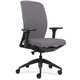 Lorell Executive Chairs with Fabric Seat & Back - Gray Fabric Seat - Gray Fabric Back - Black Frame - High Back - Vinyl - Armres