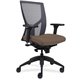 Lorell High-Back Mesh Chairs with Fabric Seat - Beige Fabric, Foam Seat - High Back - Black - 1 Each