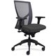 Lorell High-Back Mesh Chairs with Fabric Seat - Gray Fabric, Foam Seat - High Back - Black - 1 Each