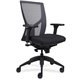 Lorell High-Back Mesh Chairs with Fabric Seat - Fabric, Vinyl, Foam Seat - Black Frame - High Back - Black - 1 Each