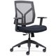 Lorell Mesh Back/Fabric Seat Mid-Back Task Chair - Dark Blue Fabric, Foam Seat - Black Frame - Mid Back - 1 Each