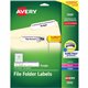 Avery TrueBlock File Folder Labels - Permanent Adhesive - Rectangle - Laser, Inkjet - Purple - Paper - 30 / Sheet - 25 Total She