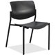 Lorell Stack Chairs with Molded Plastic Seat & Back - Black Plastic Seat - Black Plastic Back - Black, Powder Coated Tubular Ste