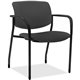 Lorell Contemporary Stacking Chair - Ash Foam, Crepe Fabric Seat - Ash Foam, Crepe Fabric Back - Powder Coated, Black Tubular St