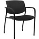 Lorell Stack Chairs with Vinyl Seat & Back - Black Foam, Fabric Seat - Black Foam, Fabric Back - Powder Coated, Black Tubular St