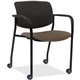 Lorell Stack Chairs with Plastic Back & Fabric Seat - Beige Foam, Crepe Fabric Seat - Black Plastic Back - Powder Coated, Black 