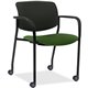 Lorell Stack Chairs with Plastic Back & Fabric Seat - Fern Foam, Crepe Fabric Seat - Black Plastic Back - Powder Coated, Black T