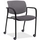 Lorell Stack Chairs with Plastic Back & Vinyl Seat - Ash Foam, Vinyl Seat - Black Plastic Back - Powder Coated, Black Tubular St