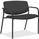 Lorell Bariatric Guest Chairs with Fabric Seat & Back - Ash Steel, Crepe Fabric Seat - Ash Steel Back - Powder Coated, Black Tub