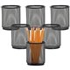 Lorell Black Mesh/Wire Pencil Cup Holder - 3.5" x 3.9" x - Steel - 6 / Box - Black