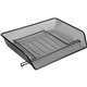 Lorell Side-loading Steel Mesh Letter Tray - 3" Height x 14.3" Width x 10.8" Depth - Stackable - Powder Coated - Black - Steel -