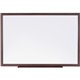 Lorell Wood Frame Dry-Erase Marker Boards - 96" (8 ft) Width x 48" (4 ft) Height - White Melamine Surface - Brown Wood Frame - 1