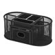 Lorell Mesh Steel Desktop Organizer - Desktop - Compact, Sturdy, Removable Compartment - Black - Steel, Mesh, Plastic - 1 Each