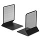 Lorell Mesh Bookends - 7" Height x 5.4" Width x 5.3" DepthDesktop - Sturdy - Black - Steel, Mesh - 2 / Pair