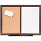 Lorell Dry-erase Mahogany Frame Cork Combo Boards - 24" (2 ft) Width x 18" (1.5 ft) Height - Melamine Surface - Mahogany Wood Fr