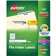 Avery TrueBlock File Folder Labels - Permanent Adhesive - Rectangle - Laser, Inkjet - Blue - Paper - 30 / Sheet - 50 Total Sheet