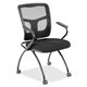 Lorell Mesh Back Fabric Seat Nesting Chairs - Expo Tuexdo Fabric Seat - Powder Coated Metal Frame - Four-legged Base - Black - M