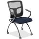 Lorell Mesh Back Fabric Seat Nesting Chairs - Forte Cadet Fabric Seat - Powder Coated Metal Frame - Four-legged Base - Black - M