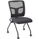 Lorell Nesting Chair - Black Fabric Seat - Mesh Back - Metal Frame - Rectangular Base - Black - 2 / Carton