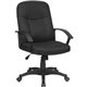 Lorell Executive Fabric Mid-Back Chair - Black Fabric Seat - Black Fabric Back - Black Frame - 5-star Base - 1 Each