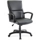 Lorell Euro Design Leather Executive Mid-back Chair - Black Bonded Leather Seat - Black Bonded Leather Back - 5-star Base - Blac