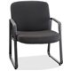 Lorell Big and Tall Fabric-Upholstered Guest Chair - Black Plywood, Fabric Seat - Black Plywood, Fabric Back - Powder Coated Met