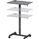 Lorell Height-adjustable Mobile Desk - For - Table TopWeathered Charcoal Laminate Top - Powder Coated Base - Adjustable Height -