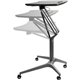 Lorell Black Laminate Top Mobile Laptop Caddy - For - Table TopBlack Rectangle Top - Powder Coated Base - Adjustable Height - 28