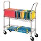 Lorell Wire Mail Cart - 99.21 lb Capacity - 4 Casters - 4" Caster Size - Steel - x 34.3" Width x 12.5" Depth x 40" Height - Chro