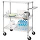 Lorell 3-Tier Rolling Carts - 99 lb Capacity - 4 Casters - Steel - x 18" Width x 30" Depth x 40" Height - Chrome - 1 Each