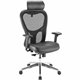 Lorell High Back Executive Chair - Black Leather Seat - Aluminum Frame - 5-star Base - 1 Each
