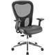 Lorell Mid Back Executive Chair - Black Leather Seat - Aluminum Frame - 5-star Base - 1 Each