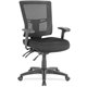 Lorell Mid-back Office Chair - Black Fabric Seat - Black Nylon Back - 5-star Base - Black - 1 Each