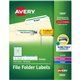 Avery TrueBlock File Folder Labels - Permanent Adhesive - Rectangle - Laser, Inkjet - Green - Paper - 30 / Sheet - 50 Total Shee