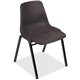 Lorell Plastic Stacking Chairs - Black Polypropylene Seat - Black Polypropylene Back - Black, Powder Coated Metal Frame - Arched