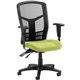 Lorell Ergomesh Executive High-Back Swivel Mesh Chair - Dillon Apple Green Antimicrobial Vinyl Seat - Black Mesh Back - Black St