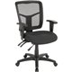 Lorell ErgoMesh Series Managerial Mid-Back Chair - Black Fabric Seat - Black Back - Black Frame - Mid Back - 5-star Base - 1 Eac