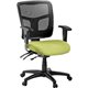 Lorell Ergomesh Mid Back Swivel Mesh Chair - Dillon Apple Green Antimicrobial Vinyl Seat - Black Mesh Back - Black Frame - Mid B