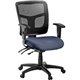 Lorell Ergomesh Mid Back Swivel Mesh Chair - Dillon Ocean Antimicrobial Vinyl Seat - Black Mesh Back - Black Frame - Mid Back - 
