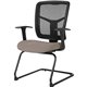 Lorell Ergomesh Series Mesh Guest Chair - Dillon Stratus Antimicrobial Vinyl Seat - Black Mesh Back - Cantilever Base - Armrest 