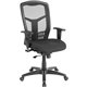 Lorell Executive High-back Swivel Chair - Black Fabric Seat - Steel Frame - Black - 1 Each