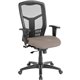 Lorell Ergomesh Executive High-Back Swivel Chair - Dillon Stratus Antimicrobial Vinyl Seat - Black Mesh Back - High Back - Strat
