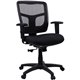 Lorell Managerial Mesh Mid-back Chair - Black Fabric Seat - Black Back - Black Frame - 5-star Base - Black - 1 Each